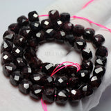 Meihan Natural Mozambique Garnet 8mm Faceted Cube Beads