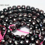 Meihan Natural Mozambique Garnet 8mm Faceted Cube Beads