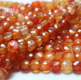 Meihan Natural Red Carnelian 8mm Cube Beads for DIY Jewelry Making