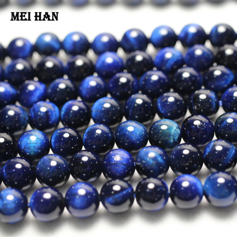 Meihan 8mm Tiger Eye Smooth Round Beads for Jewelry Making