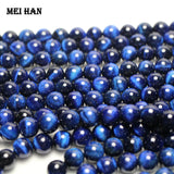 Meihan 8mm Tiger Eye Smooth Round Beads for Jewelry Making