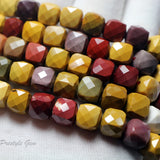 Meihan 8mm Moukaite Faceted Square Loose Stone Beads for DIY Jewelry