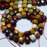 Meihan 8mm Moukaite Faceted Square Loose Stone Beads for DIY Jewelry