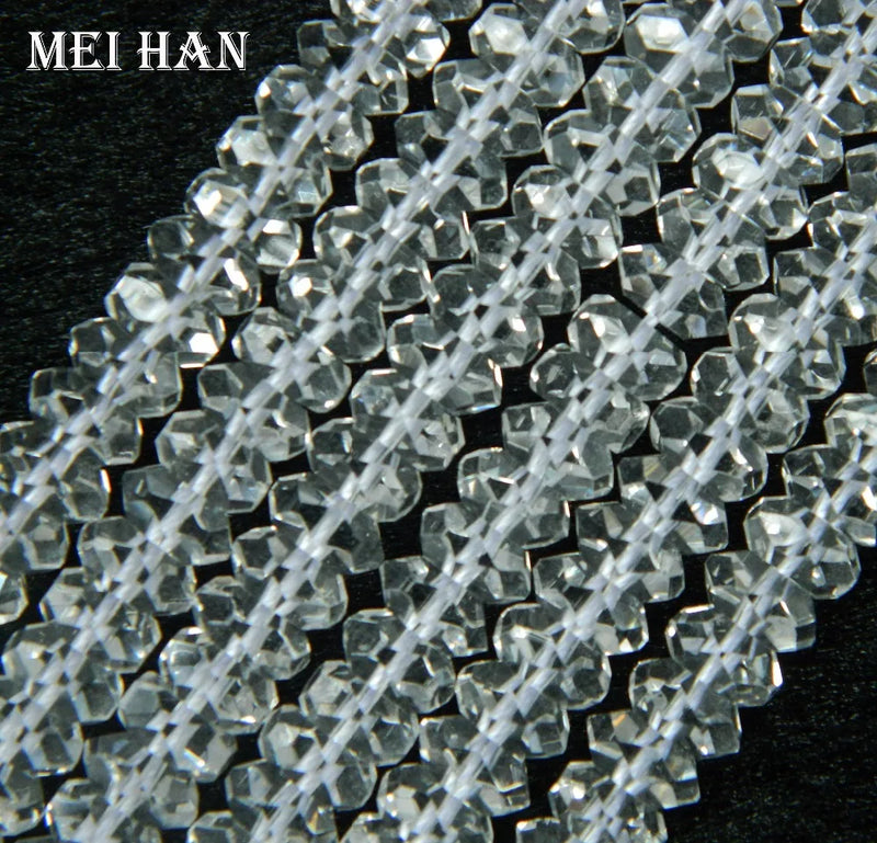 Meihan Natural Crystal Faceted Rondelle Beads 3.5*7.5mm Set
