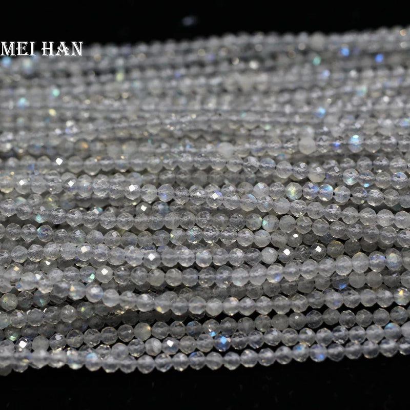 Meihan 10strands Labradorite faceted round loose beads for jewelry making