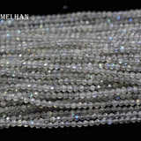 Meihan 10strands Labradorite faceted round loose beads for jewelry making