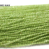 Meihan (10strands/set) 2mm Peridot Faceted Round Beads for Jewelry Making