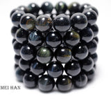 Meihan 16mm Hawk's Eye Round Beads Bracelet for Jewelry Making