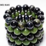 Meihan 16mm Hawk's Eye Round Beads Bracelet for Jewelry Making