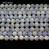 Meihan Brazil lace chalcedony 6mm 8mm smooth round beads set