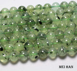 Meihan Natural 9.5-10mm Prehnite Green Grape Round Loose Beads