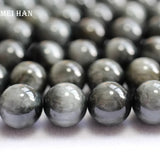 Meihan 9.5-10mm Brazil Grey Cat's Eye Stone Beads for Jewelry Making