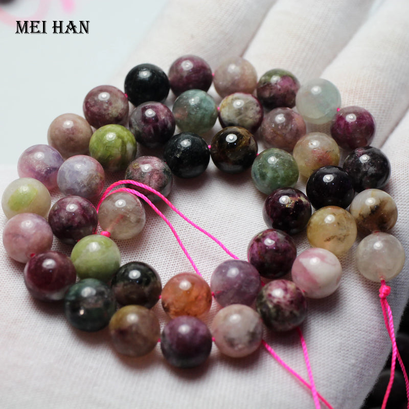 Meihan Natural Colorful Tourmaline Round Loose Beads 10?0.3mm