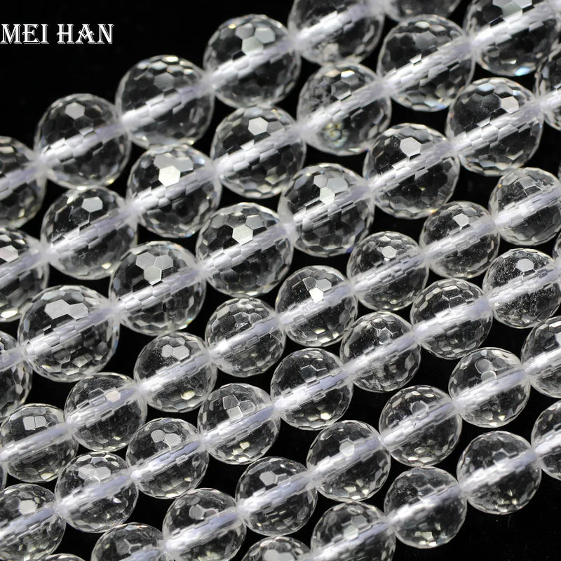Meihan Crystal Faceted Round Natural Beads - Set of 2 Strands
