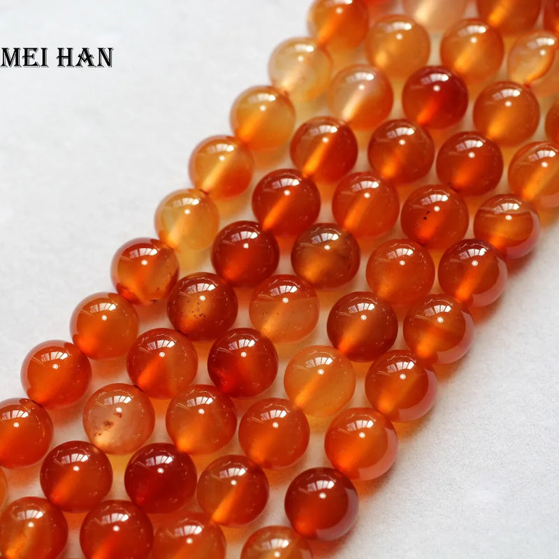 Natural Red Chalcedony Carnelian 10mm Round Loose Beads Set