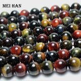 Meihan 10mm Natural Colorful Tiger Eye Stone Beads Set for Jewelry Making