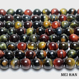 Meihan 10mm Natural Colorful Tiger Eye Stone Beads Set for Jewelry Making