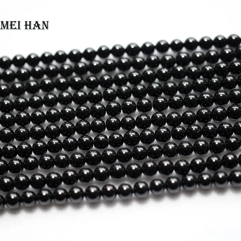 Meihan 4mm Tourmaline Smooth Round Loose Beads for Jewelry Making