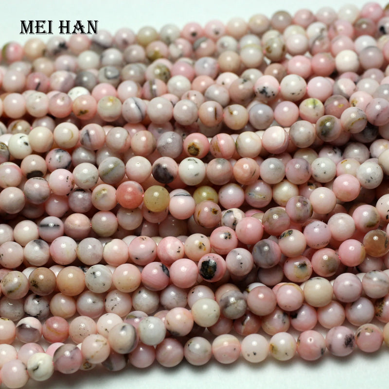Meihan Pink Opal Smooth Round Loose Beads 6mm DIY Jewelry Making