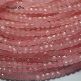 Meihan Pink Quartz Crystal 4.5mm Cube Loose Beads Set for Jewelry Making