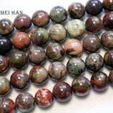 Meihan Natural Flower Agate 10mm Round Beads 2 Strand Set
