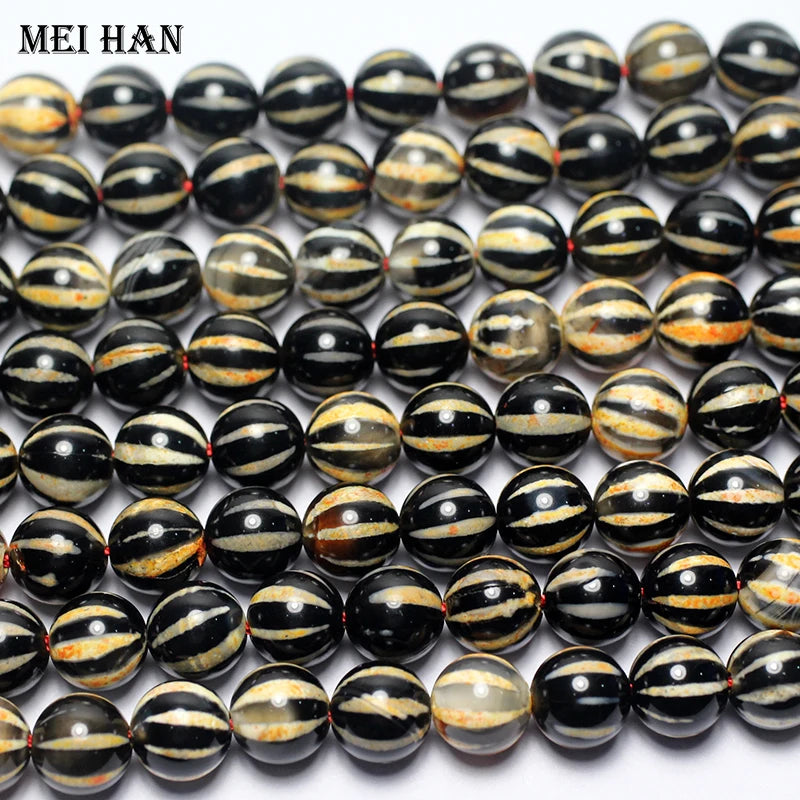 Meihan 8mm 10mm Ancient Tibet Dzi Agate Beads Charms Stones