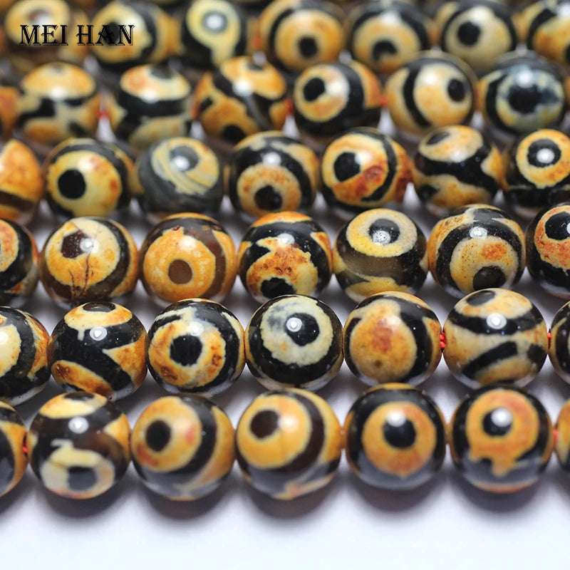 Meihan (2 strands/set) 8mm Ancient Tibet Dzi eye Agate Beads charms stones