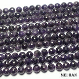 Meihan 10mm Amethyst Quartz Faceted Round Loose Beads