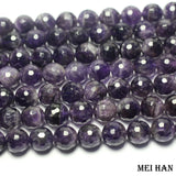 Meihan 10mm Amethyst Quartz Faceted Round Loose Beads