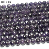 Meihan 10mm Amethyst Quartz Faceted Round Loose Beads