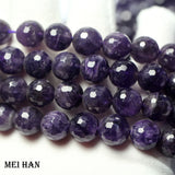 Meihan 10mm Amethyst Quartz Faceted Round Loose Beads