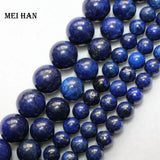 Meihan Natural Lapis Lazuli 9-10mm Smooth Round Loose Beads
