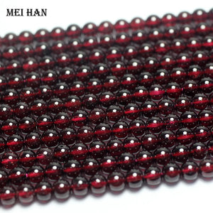 Meihan 4mm A+ Red Garnet Round Beads (3 Strands/Set)