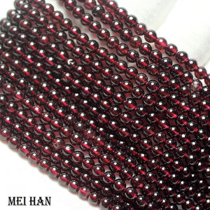 Meihan 4mm A+ Red Garnet Round Beads (3 Strands/Set)