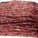 Meihan Natural Red Garnet 2.5mm Cube Beads for Jewelry Making