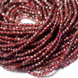 Meihan Natural Red Garnet 2.5mm Cube Beads for Jewelry Making