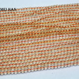 Meihan 4-5mm Clear Citrine Yellow Quartz Round Beads Set