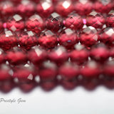 Meihan Red Garnet 3mm Faceted Round Seed Loose Beads Set