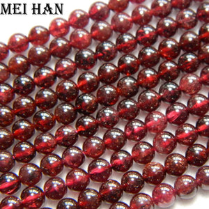 Meihan 4mm Red Natural Garnet Round Loose Beads Set