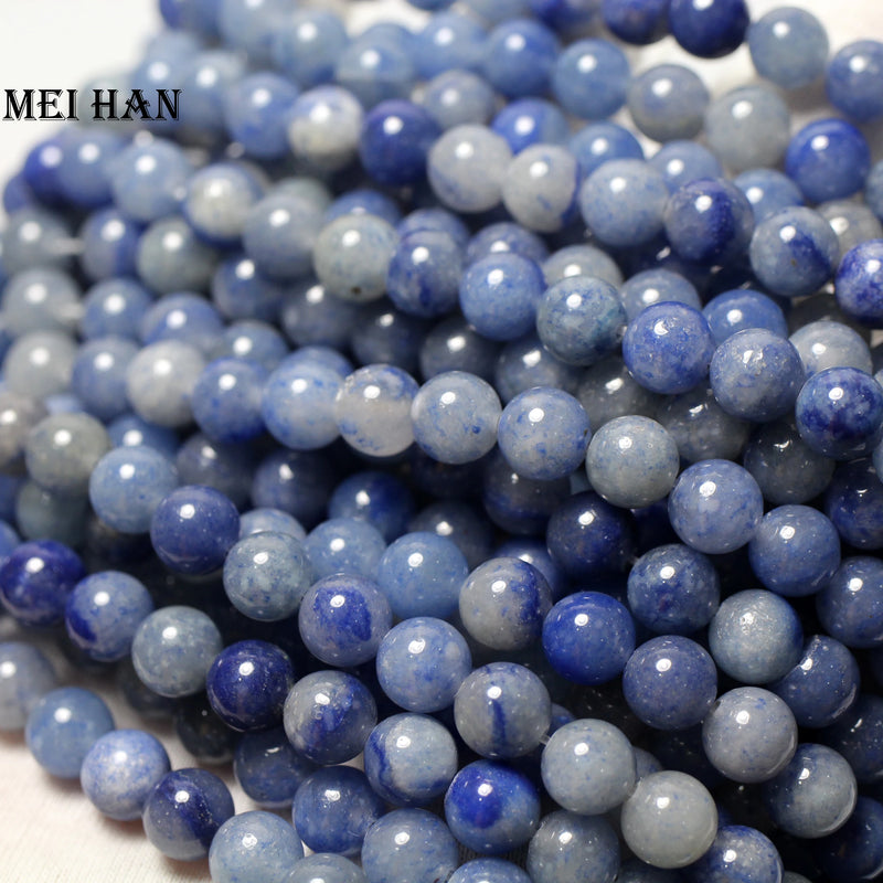 Meihan 8mm Aventurine Round Stones Beads 3-Strand Set