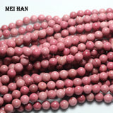 Meihan 8mm Natural A+ Chinese Pink Rhodonite Stone Beads for Jewelry Making
