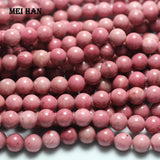 Meihan 8mm Natural A+ Chinese Pink Rhodonite Stone Beads for Jewelry Making