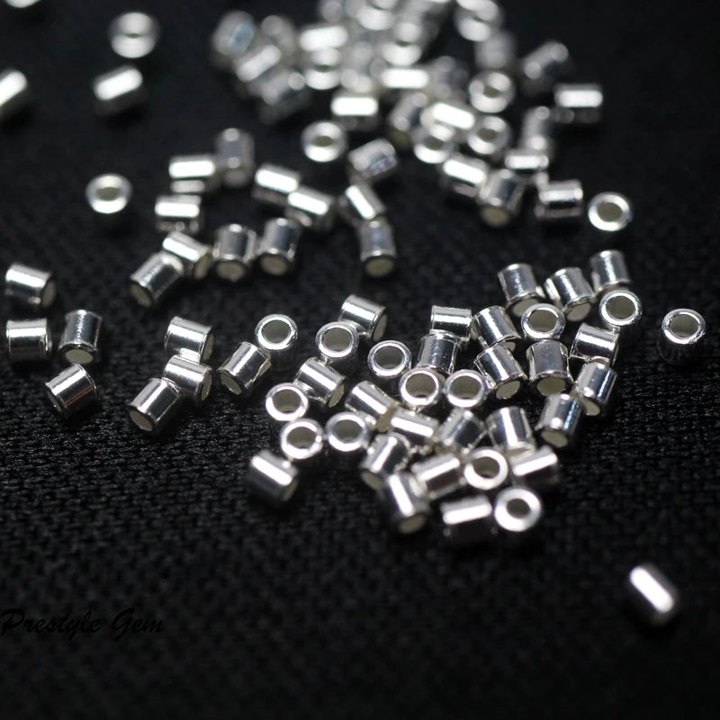 Meihan 925 Silver Beads 1.5mm DIY Bracelet or Necklace Findings