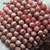 Meihan A+ Rhodochrosite Smooth Round Beads for Jewelry Making