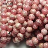 Meihan A+ Rhodochrosite Smooth Round Beads for Jewelry Making
