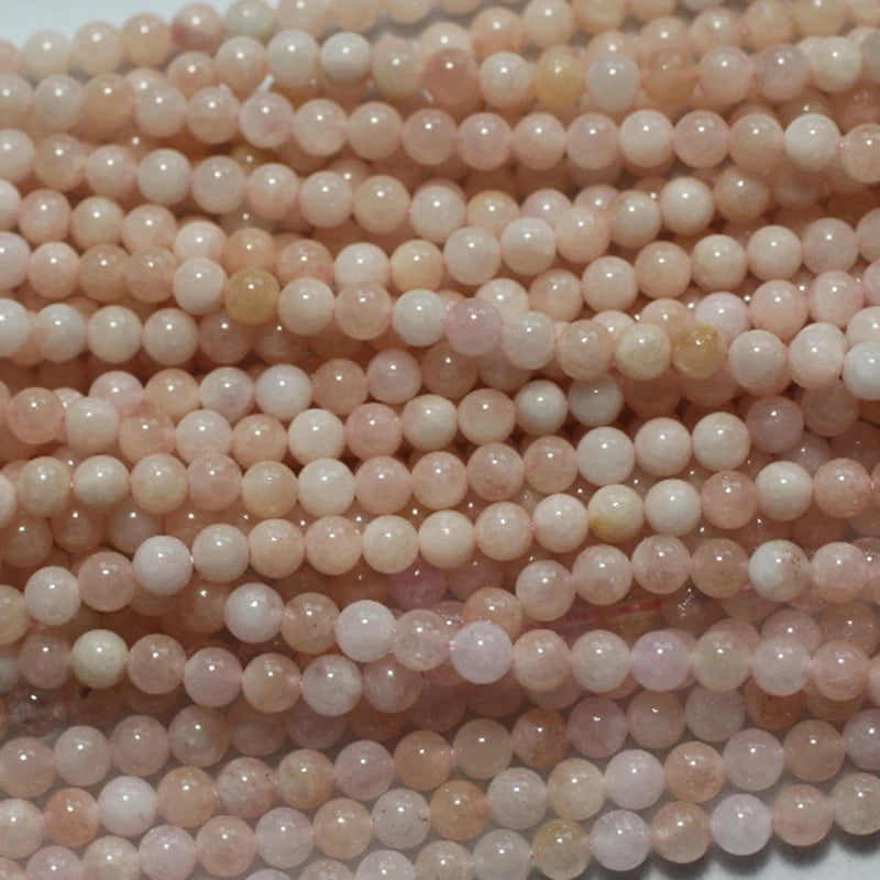 Meihan 6-6.5mm Morganite Smooth Round Beads for Jewelry Making