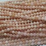 Meihan 6-6.5mm Morganite Smooth Round Beads for Jewelry Making
