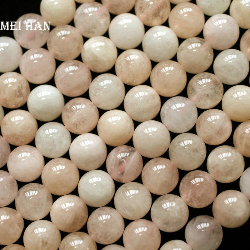 Meihan Natural 10mm Madagascar Pink Morganite Smooth Round Beads