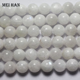 Meihan Natural Moonstone Smooth Round Beads 9.5-10.5mm
