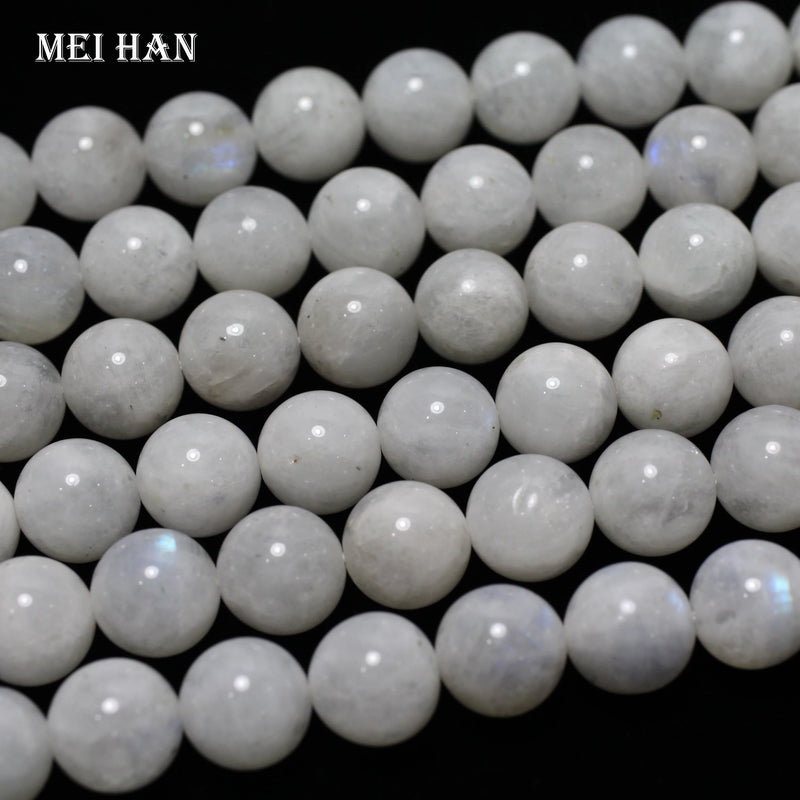 Meihan Natural Moonstone Smooth Round Beads 9.5-10.5mm
